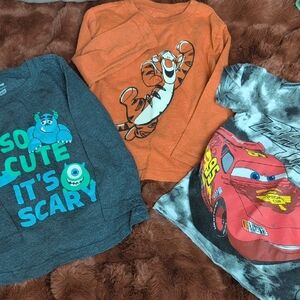 Disney Long Sleeve Tees - Orange, Gray, Multicolor